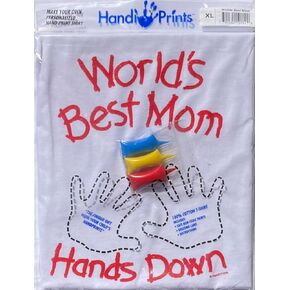 World's Best Mom T-Shirt with Paint Kit - Hand Prints for Family in Kuwait