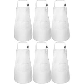 6 Pieces Kids Apron with Pocket Adjustable Children Chef Apron for Baking Painting Cooking (Color 1, Small) in Kuwait