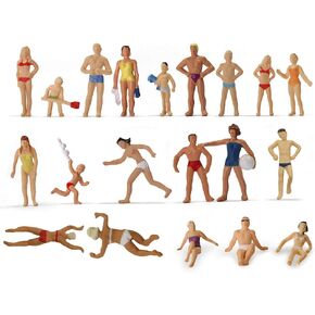 Evemodel P8720 40pcs Model Trains Swimming Figures 1:87 Scale HO Scale People Scenery Layout Landscape Miniature