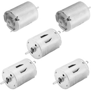 Fielect 5Pcs DC Motor 3V 11000RPM Micro Motor Mini Motor Electric Motor Round Shaft for RC Boat DIY Airplane Toys Model DIY Hobby, 130 Model