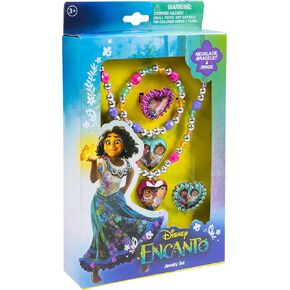 LUV HER Girls 4 Piece Costume Toy Jewelry Box Set with Silver Rings, Bead Bracelet and Necklace Ages 3+