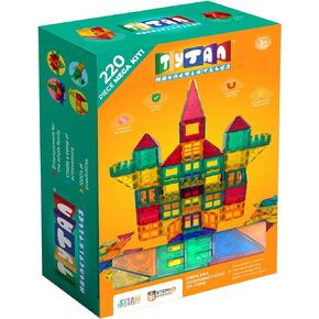 Tytan Tiles 220-Piece Supersized Magnetic Tiles Building Set, 1000s of Creations, Large 3D Castles, Massive Vehicles, & Rocket Ships, Kids’ STEM Toy, Architecture, Innovative Play, Ages 3+