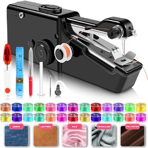 ماكينة خياطة محمولة لاسلكية سهلة الاستخدام للمبتدئين، ماكينة خياطة صغيرة مع مجموعة ملحقات، ماكينة خياطة محمولة لمجموعة متنوعة من الأقمشة، إصلاح الملابس سهل ويجب اقتناؤه للمنزل بنفسك in Kuwait