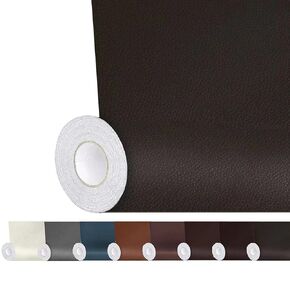 Leather Repair Patch, 17X79 Inch Repair Patch Self Adhesive Waterproof, DIY Large Leather Patches for Couches, Furniture, Kitchen Cabinets, Wall （Black, 17X79 Inch）