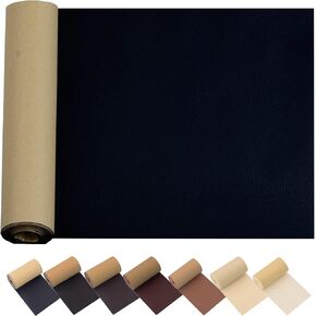 Leather Repair Patch for Couches 17X55inch Large Self-Adhesive refinisher cuttable reupholster Tape Patches kit Couch Car Seats Furniture Sofa Vinyl Chairs Shoes Fabric Fix(Dark Brown, 17x55 inch)