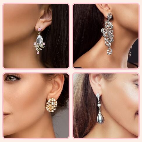 FANCY NOVA Earring Lifters Backs, 4 Pairs Secure Earring Backs for Droopy Ears, Hypoallergenic Adjustable Magic Earring Backs Tiara Earring Backs for Heavy Earring (3Gold, 1Silver) in Kuwait