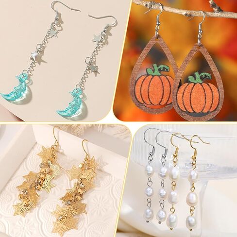 مجموعة مستلزمات صناعة الأقراط المضادة للحساسية 3480 قطعة مع خطافات القرط ودبابيس القرط وحلقات القفز وظهر القرط والأعمدة ونتائج صنع القرط لصنع المجوهرات وإصلاح القرط، هدية للنساء in Kuwait