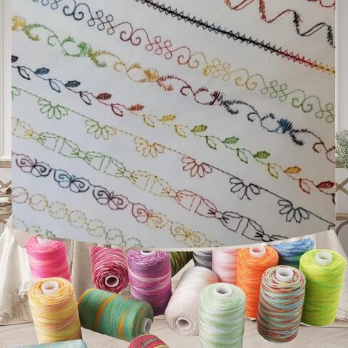 Variegated Polyester Sewing Thread Kit 20 Spools 1000 Yards Each for Hand Sewing,Quilting,Embroidery and Sewing Machine Use in Kuwait