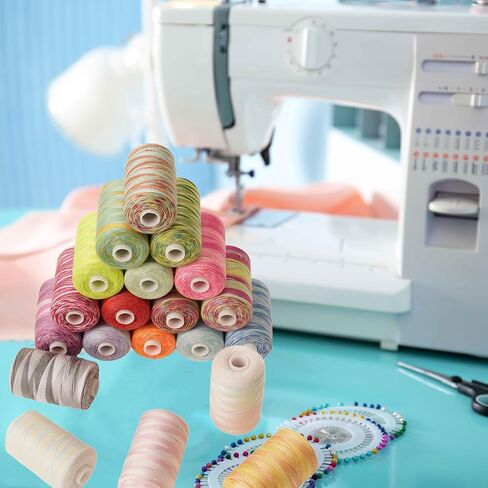 Variegated Polyester Sewing Thread Kit 20 Spools 1000 Yards Each for Hand Sewing,Quilting,Embroidery and Sewing Machine Use in Kuwait