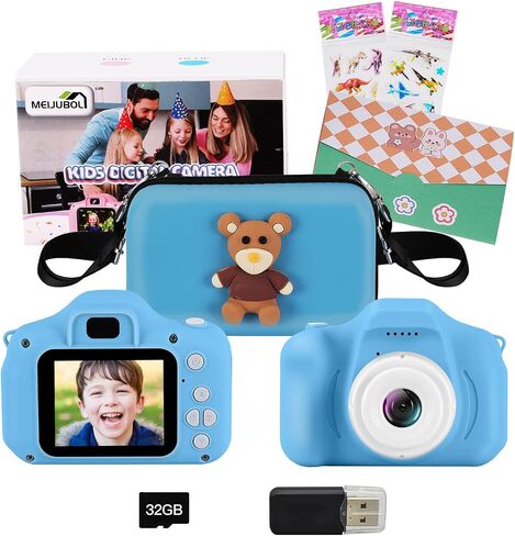 Kids Camera, Toddler Camera Children Digital Camera Toys with 13MP Video Camcorder 32GB SD Card and Camera Case for 3–10 Year Old Boys and Girls in Saudi Arabia