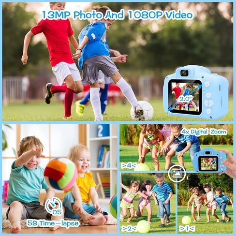 Kids Camera, Toddler Camera Children Digital Camera Toys with 13MP Video Camcorder 32GB SD Card and Camera Case for 3–10 Year Old Boys and Girls in Saudi Arabia