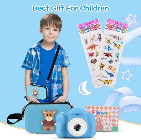 Kids Camera, Toddler Camera Children Digital Camera Toys with 13MP Video Camcorder 32GB SD Card and Camera Case for 3–10 Year Old Boys and Girls in Saudi Arabia