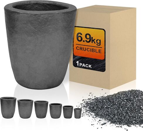 CANALHOUT Silicon Carbide Graphite Crucibles,Crucibles for Melting Metal,Withstand The High Temperature 1800℃(3272°F),Melting Casting Refining Aluminum Gold Silver Copper (6KG No.6) in Kuwait