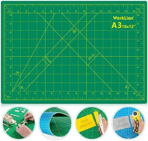 WORKLION 24" x 36" Large Self Healing PVC Cutting Mat, Double Sided, Gridded Rotary Cutting Board for Craft, Fabric, Quilting, Sewing, Scrapbooking - Art Project… in Kuwait