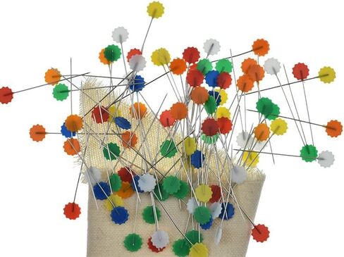 200 Pieces Flat Head Straight Pins, Flower Head Sewing Pins Quilting Pins for Sewing DIY Projects Dressmaker Jewelry Decoration, Assorted Colors in Kuwait