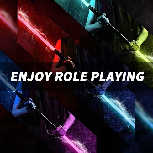 سيف ضوئي من ليلانكوك، 7 الوان RGB قابلة للتغيير، سيف خفيف من خليط معدني من الالومنيوم الممتاز، عمر بطارية 100 دقيقة، صوت تصادم وتغيير اللون، مع صوت خلفية بارد، عرضي in Kuwait