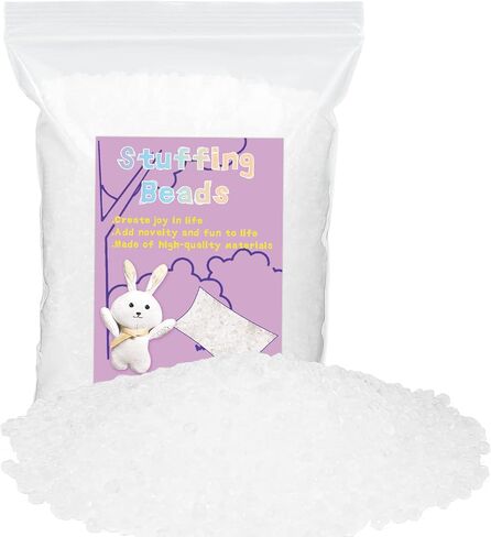 FTEVEN 200g / 7.05oz Toy Stuffing Beads, Premium Plastic Weight Stuffed Beads, Polyethylene Filler Beads, Plastic Transparent Stuffing Beads for Filling Bean Bags, Animal Toys, DIY Crafts in Kuwait