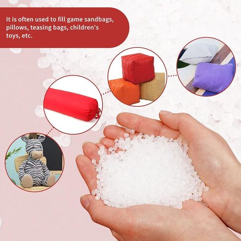 FTEVEN 200g / 7.05oz Toy Stuffing Beads, Premium Plastic Weight Stuffed Beads, Polyethylene Filler Beads, Plastic Transparent Stuffing Beads for Filling Bean Bags, Animal Toys, DIY Crafts in Kuwait