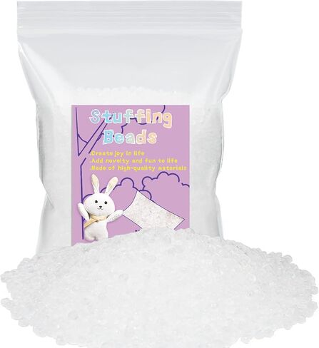 FTEVEN 200g / 7.05oz Toy Stuffing Beads, Premium Plastic Weight Stuffed Beads, Polyethylene Filler Beads, Plastic Transparent Stuffing Beads for Filling Bean Bags, Animal Toys, DIY Crafts in Kuwait