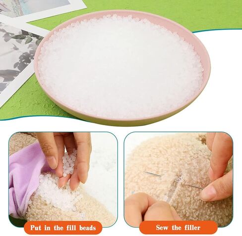 Mnuizu 300g/10.5oz Stuffing Beads, Poly Beads for Stuffing, Elastic Transparent Fill Beads for Stuffing Animals,Knitted Dolls, Bean Bags Filled Beads DIY Crafts in Kuwait