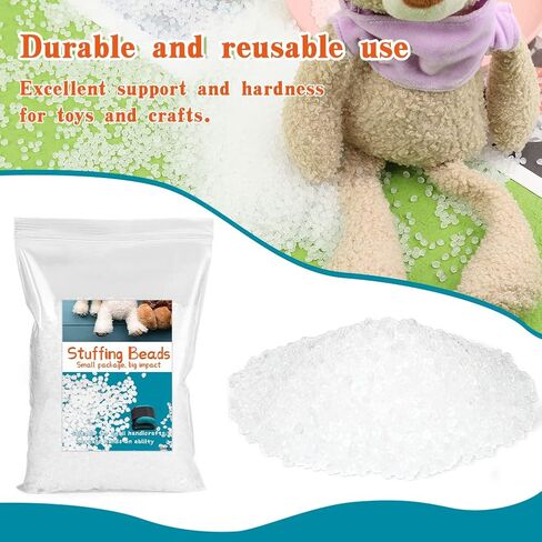 Mnuizu 300g/10.5oz Stuffing Beads, Poly Beads for Stuffing, Elastic Transparent Fill Beads for Stuffing Animals,Knitted Dolls, Bean Bags Filled Beads DIY Crafts in Kuwait