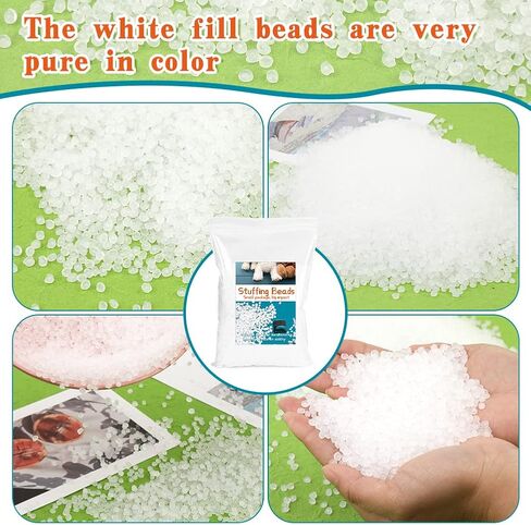 Mnuizu 300g/10.5oz Stuffing Beads, Poly Beads for Stuffing, Elastic Transparent Fill Beads for Stuffing Animals,Knitted Dolls, Bean Bags Filled Beads DIY Crafts in Kuwait