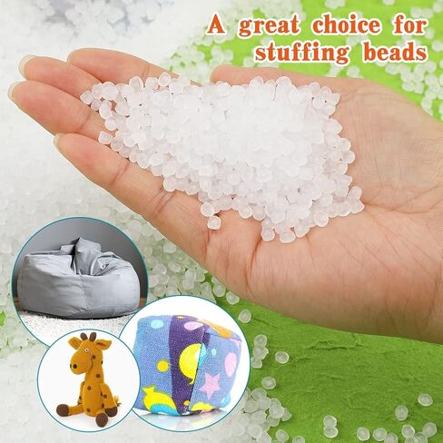 Mnuizu 300g/10.5oz Stuffing Beads, Poly Beads for Stuffing, Elastic Transparent Fill Beads for Stuffing Animals,Knitted Dolls, Bean Bags Filled Beads DIY Crafts in Kuwait