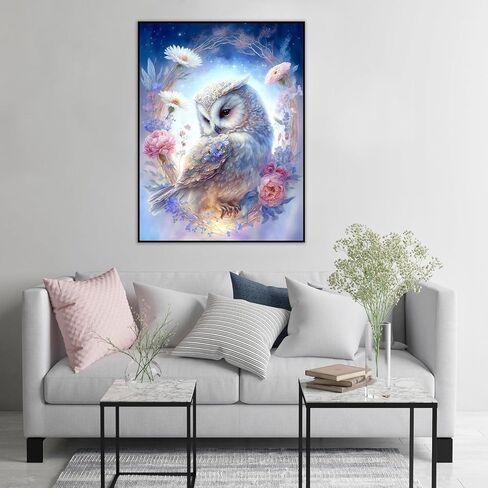 Owl Stamped Cross Stitch Kits for Adults, Animals Counted Cross Stitch Kits for Beginners, Needlepoint Cross-Stitch Patterns Embroidery Kits Arts and Crafts for Home Decor 12×16 Inch in Kuwait