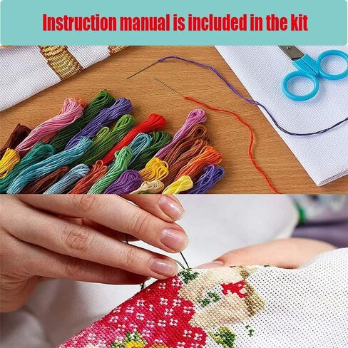 VIGEGU Cross Stitch Kits, Cross Stitch Kits for Adults Beginners,Full Range of Cross-Stitch Kits Needlecrafts Embroidery Kits Animal Patterns for Home Wall Decor 11.8x15.7inch in Kuwait