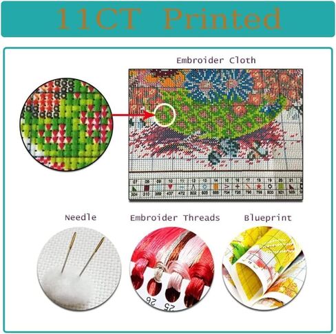 VIGEGU Cross Stitch Kits, Cross Stitch Kits for Adults Beginners,Full Range of Cross-Stitch Kits Needlecrafts Embroidery Kits Animal Patterns for Home Wall Decor 11.8x15.7inch in Kuwait