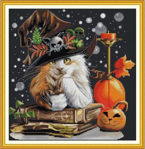Svarog 14CT Stamped Cross Stitch Kit for Beginners - Easy & Stylish DIY Embroidery with Simple Patterns, Ideal for Women’s Relaxation | Forest Oil Painting 2 | 12.2 x 16.1 inch in Kuwait