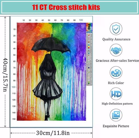 VIGEGU Cross Stitch Kits, Cross Stitch Kits for Adults Beginners,Full Range of Cross-Stitch Kits Needlecrafts Embroidery Kits Animal Patterns for Home Wall Decor 11.8x15.7inch in Kuwait