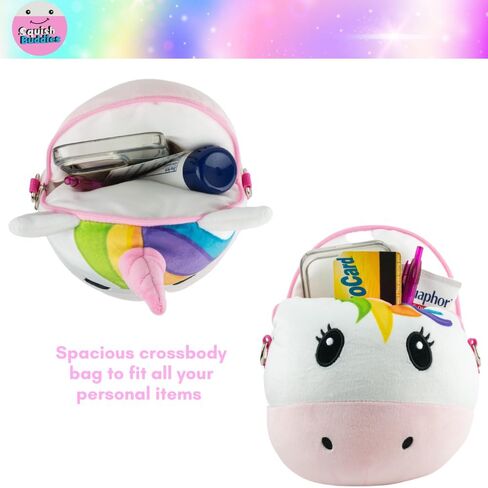 حقيبة كروس صغيرة من القطيفة الناعمة على شكل وحيد القرن من سكويش باديز للبنات، مقاس 9 بوصة in Kuwait