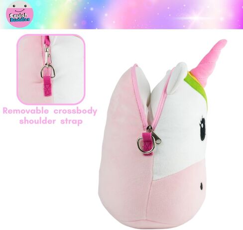 حقيبة كروس صغيرة من القطيفة الناعمة على شكل وحيد القرن من سكويش باديز للبنات، مقاس 9 بوصة in Kuwait