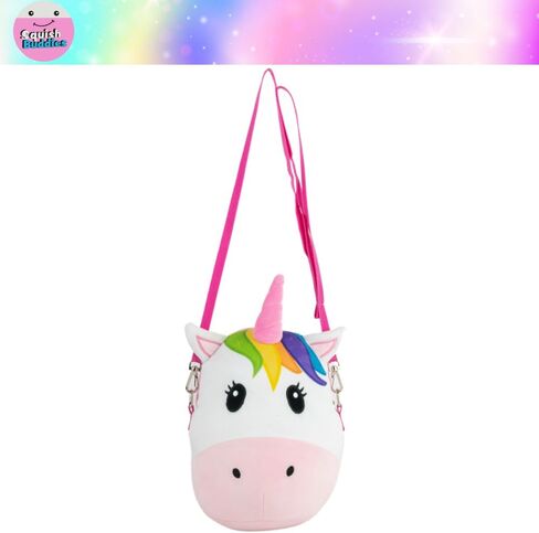 حقيبة كروس صغيرة من القطيفة الناعمة على شكل وحيد القرن من سكويش باديز للبنات، مقاس 9 بوصة in Kuwait