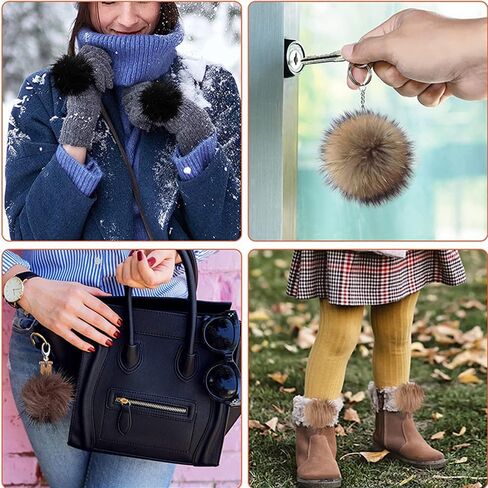 26 قطعة من كرات بوم بوم من فرو الثعلب الصناعي DIY من فرو بوم بوم مع حلقة مرنة للقبعات وسلاسل المفاتيح والأوشحة والقفازات والحقائب الساحرة وإكسسوارات الحياكة (متعددة الألوان) in Kuwait