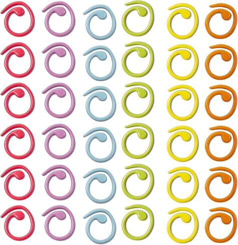 Hilsayum 30PCS Metal Stitch Markers Helical-Shaped Crochet Markers Ring Multicolor Crochet Locking Markers for Knitting and Crocheting (Multicolor) in Kuwait