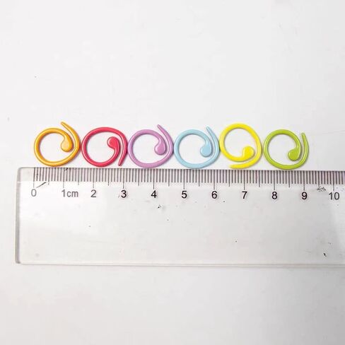 Hilsayum 30PCS Metal Stitch Markers Helical-Shaped Crochet Markers Ring Multicolor Crochet Locking Markers for Knitting and Crocheting (Multicolor) in Kuwait