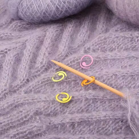 Hilsayum 30PCS Metal Stitch Markers Helical-Shaped Crochet Markers Ring Multicolor Crochet Locking Markers for Knitting and Crocheting (Multicolor) in Kuwait