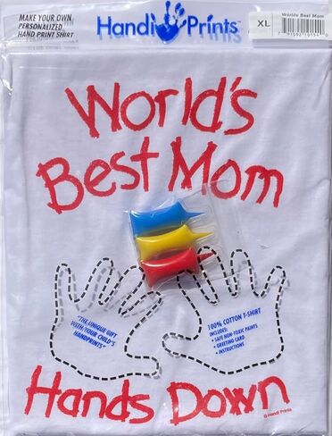 World's Best Mom T-Shirt with Paint Kit - Hand Prints for Family in Kuwait
