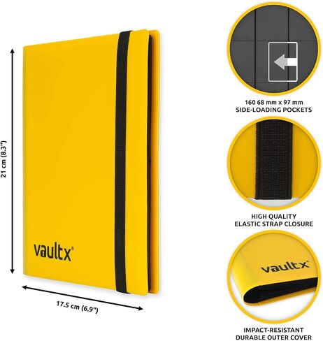 Vault X Binder - مجلد ألبوم بطاقات التداول ذو 4 جيوب - مجلد جيب تحميل جانبي 160 لـ TCG (أزرق) in Kuwait