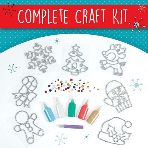 Creativity for Kids Holiday Easy Sparkle Window Art Craft Kit: Create 7 Window Art Designs, Holiday Crafts, Christmas Crafts for Kids Ages 6-8+, Christmas Activities for Kids in Kuwait