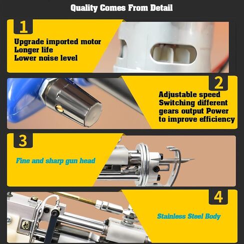 مسدس تلميع فني، مسدس سجاد قطع وحلقة 2 في 1، مجموعة أدوات بدء تشغيل مسدس اللف، مسدس سجاد، لصنع السجاد طاقة تيار متردد 100 فولت - 240 فولت in Kuwait