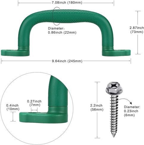 SELEWARE Black Playground Safety Handles 2Pcs Kids Playground Grab Handles in Kuwait