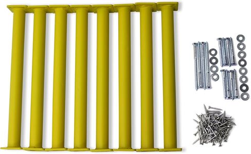 Eastern Jungle Gym Heavy-Duty Steel Monkey Bar Rungs Kit - 15-1/8" Yellow Powder-Coated Ladder Rungs, Complete with Mounting Hardware and Installation Guide, Ideal for Swing Sets & Playgrounds in Kuwait