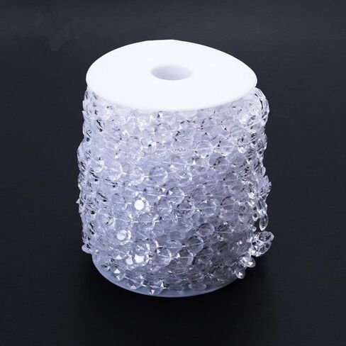 BlueSnail 30 قدم شفاف من الأكريليك مثل الخرز الملفوف بواسطة The Roll - زينة الزفاف، ديكور الحفل، DIY (مسطح، شفاف) in Kuwait