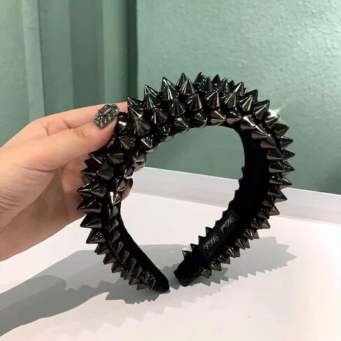 1 Yard Spike for Crafts Stude Cone Flatback Plastic Trim Mesh for Holloween Decoration Costume Embellishment Crafts(Black) in Kuwait