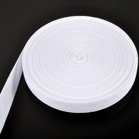 VIVIPAKOKO شريط قطني طويل بطول 50 ياردة، شريط منسوج طبيعي ناعم، شريط متعرج للخياطة اليدوية (أسود، 1 بوصة) in Kuwait