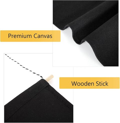 8PCS Canvas Banner Blank, White Canvas Banners with Wooden Dowel, Enamel Pin Wall Display Banner for Enamel Pins Lapels Badges Buttons Patches Collection, 26 x 30cm in Kuwait