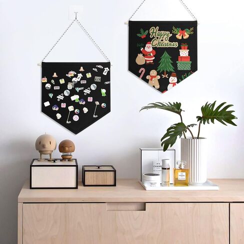 8PCS Canvas Banner Blank, White Canvas Banners with Wooden Dowel, Enamel Pin Wall Display Banner for Enamel Pins Lapels Badges Buttons Patches Collection, 26 x 30cm in Kuwait